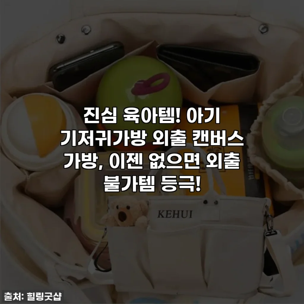 진심 육아템! 아기 기저귀가방 외출 캔버스 가방, 이젠 없으면 외출 불가템 등극!