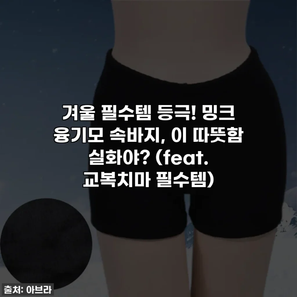 겨울 필수템 등극! 밍크 융기모 속바지, 이 따뜻함 실화야? (feat. 교복치마 필수템)