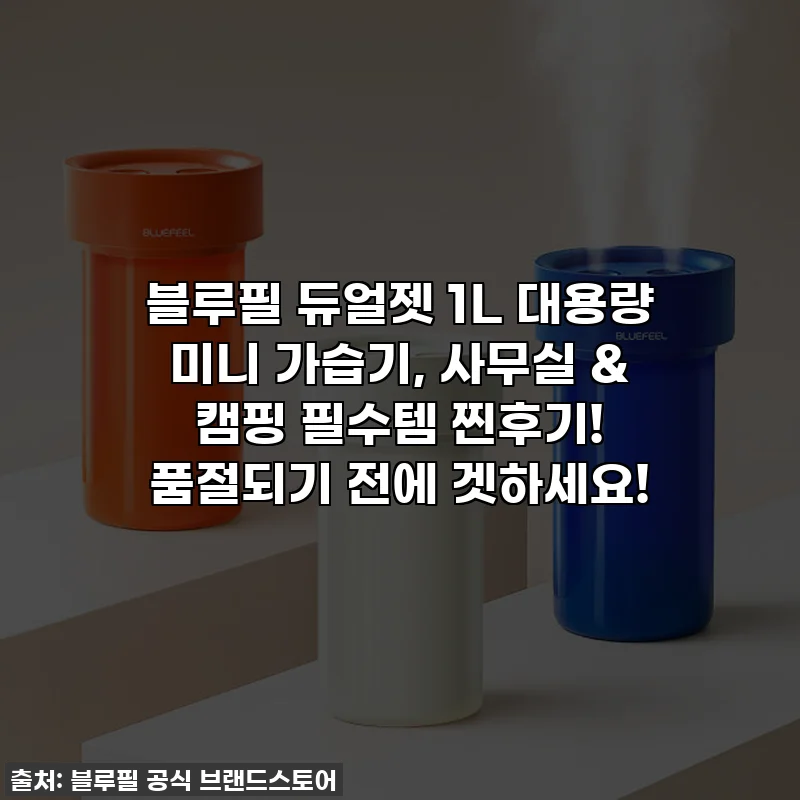 블루필 듀얼젯 1L 대용량 미니 가습기, 사무실 & 캠핑 필수템 찐후기! 품절되기 전에 겟하세요!