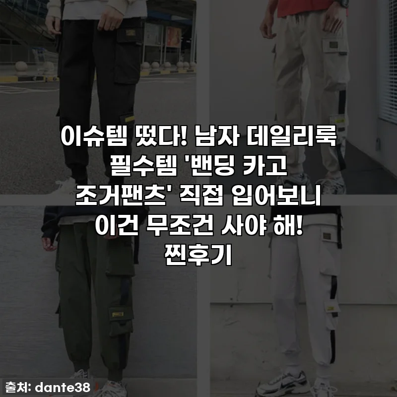 이슈템 떴다! 남자 데일리룩 필수템 '밴딩 카고 조거팬츠' 직접 입어보니 이건 무조건 사야 해! 찐후기