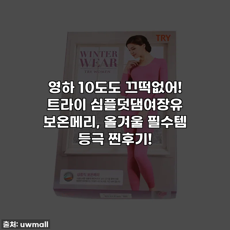 영하 10도도 끄떡없어! 트라이 심플덧댐여장유 보온메리, 올겨울 필수템 등극 찐후기!