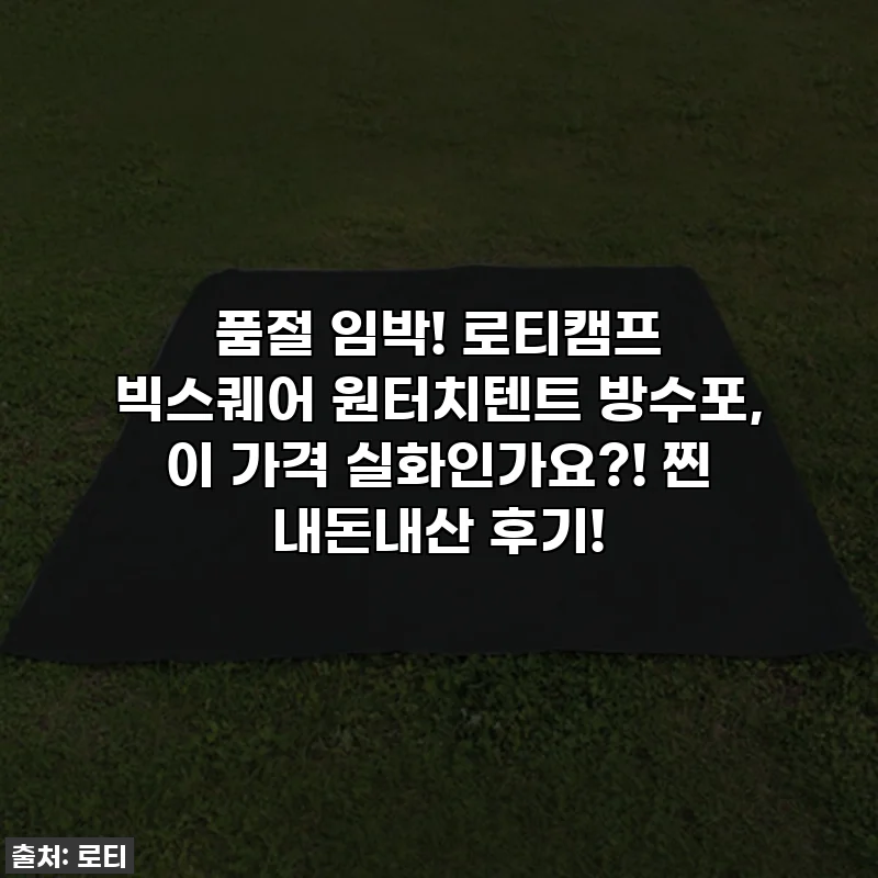 품절 임박! 로티캠프 빅스퀘어 원터치텐트 방수포, 이 가격 실화인가요?! 찐 내돈내산 후기!