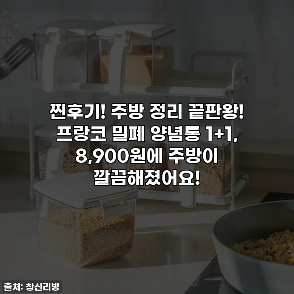 찐후기! 주방 정리 끝판왕! 프랑코 밀폐 양념통 1+1, 8,900원에 주방이 깔끔해졌어요!