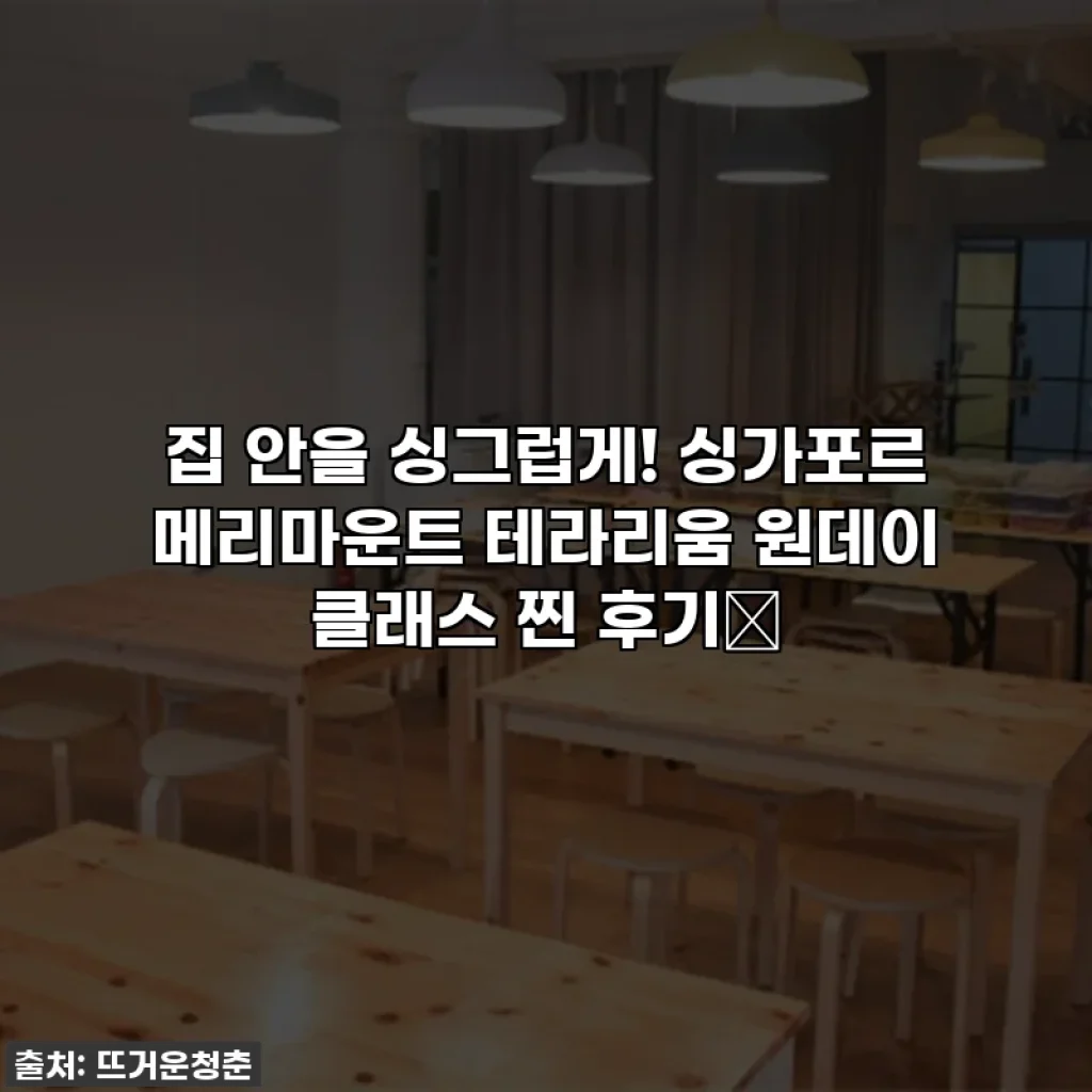 집 안을 싱그럽게! 싱가포르 메리마운트 테라리움 원데이 클래스 찐 후기🌿