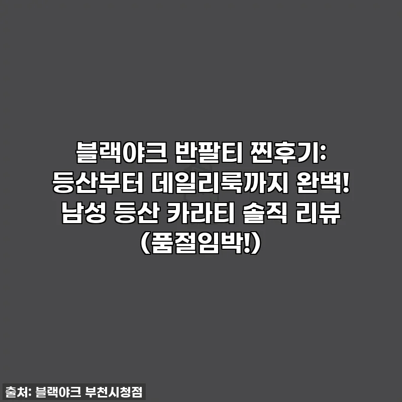 블랙야크 반팔티 찐후기: 등산부터 데일리룩까지 완벽! 남성 등산 카라티 솔직 리뷰 (품절임박!)