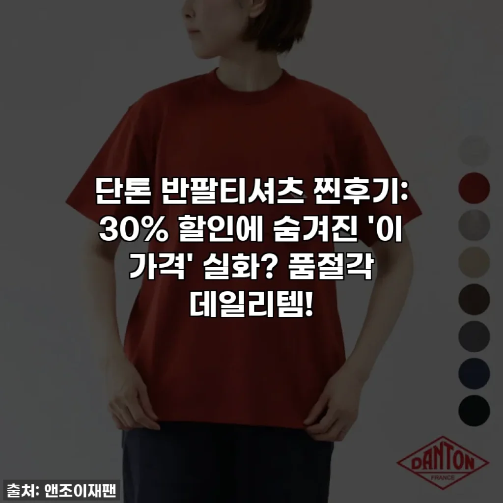 단톤 반팔티셔츠 찐후기: 30% 할인에 숨겨진 '이 가격' 실화? 품절각 데일리템!