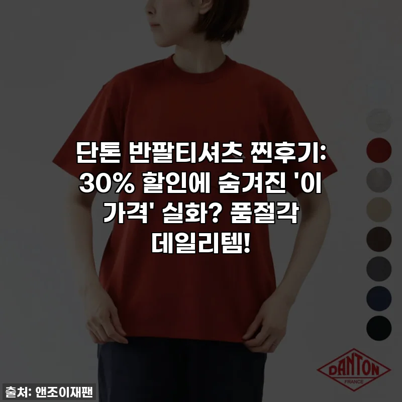 단톤 반팔티셔츠 찐후기: 30% 할인에 숨겨진 '이 가격' 실화? 품절각 데일리템!