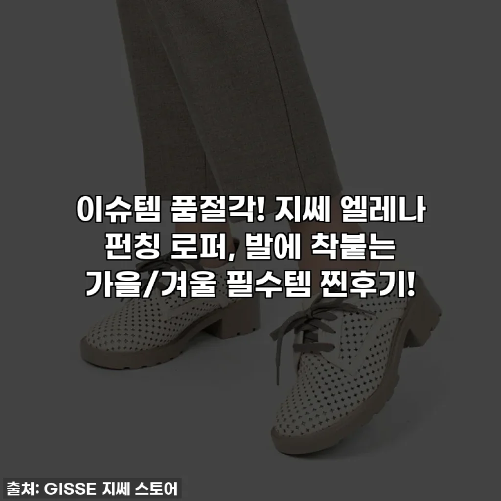이슈템 품절각! 지쎄 엘레나 펀칭 로퍼, 발에 착붙는 가을/겨울 필수템 찐후기!