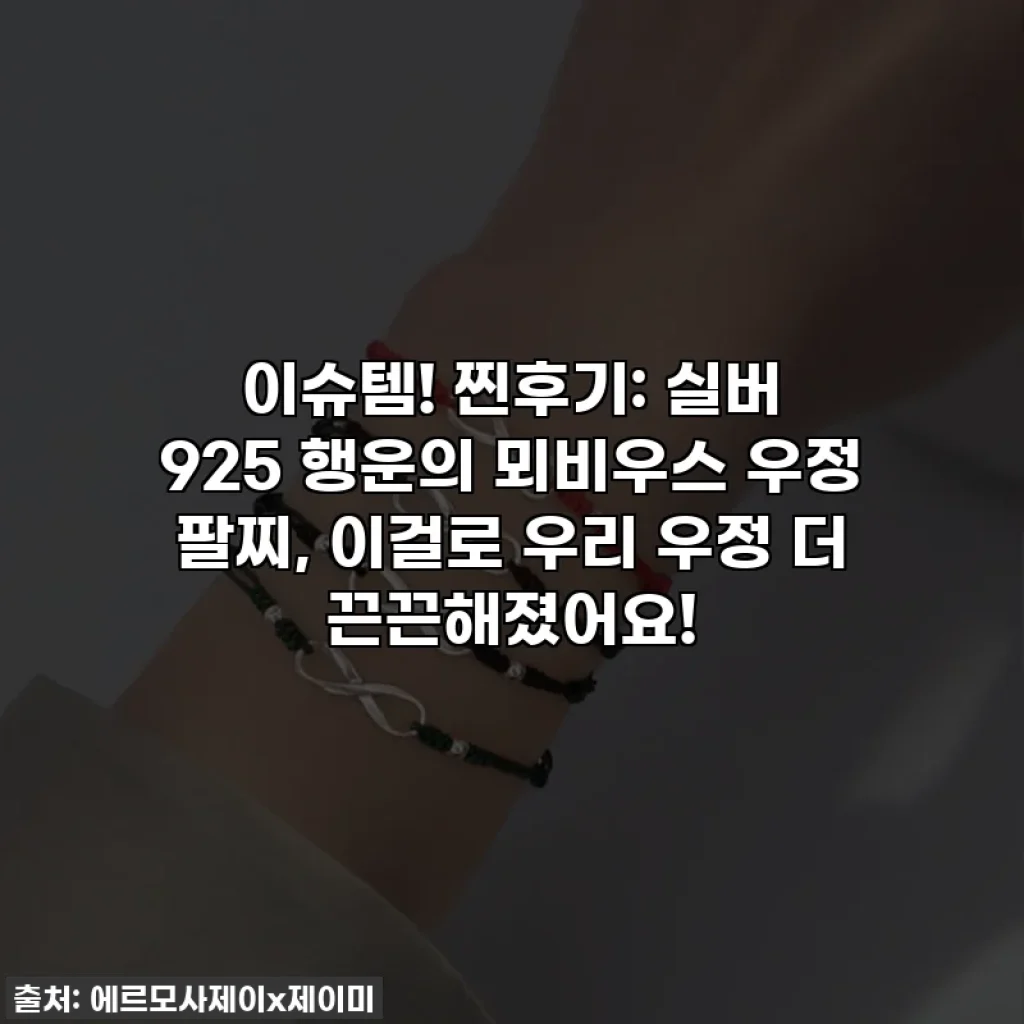 이슈템! 찐후기: 실버 925 행운의 뫼비우스 우정 팔찌, 이걸로 우리 우정 더 끈끈해졌어요!