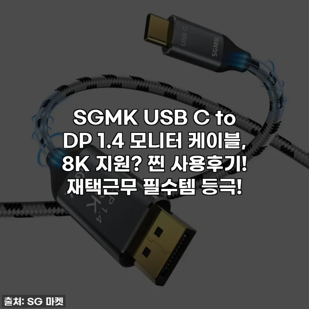 SGMK USB C to DP 1.4 모니터 케이블, 8K 지원? 찐 사용후기! 재택근무 필수템 등극!