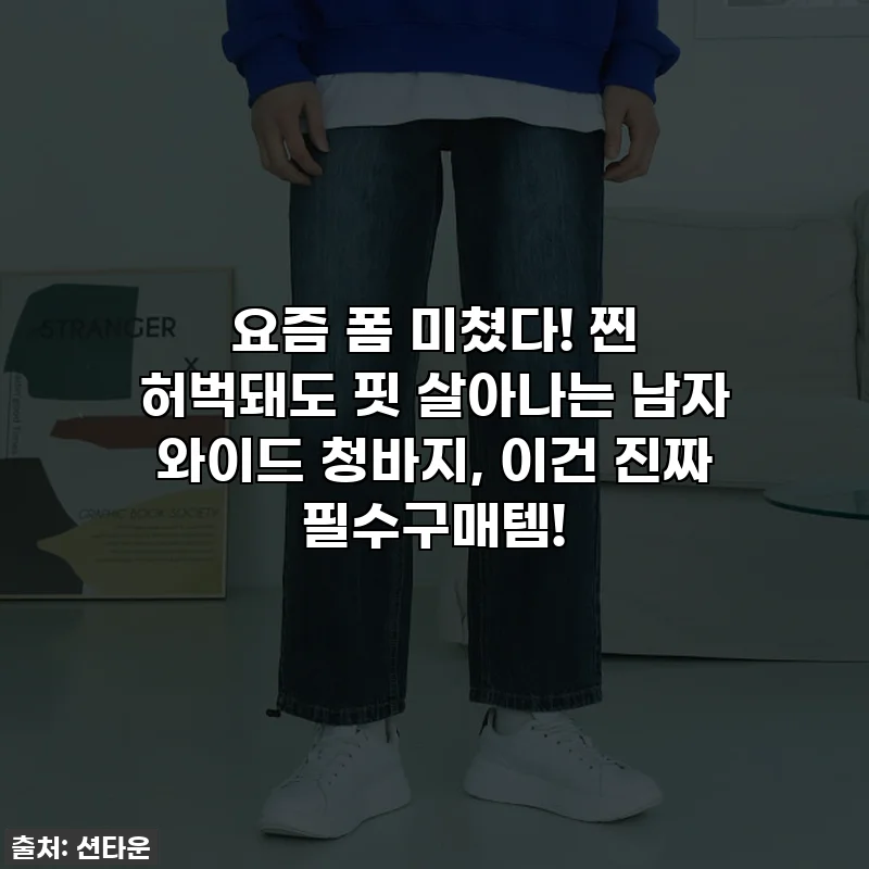 요즘 폼 미쳤다! 찐 허벅돼도 핏 살아나는 남자 와이드 청바지, 이건 진짜 필수구매템!