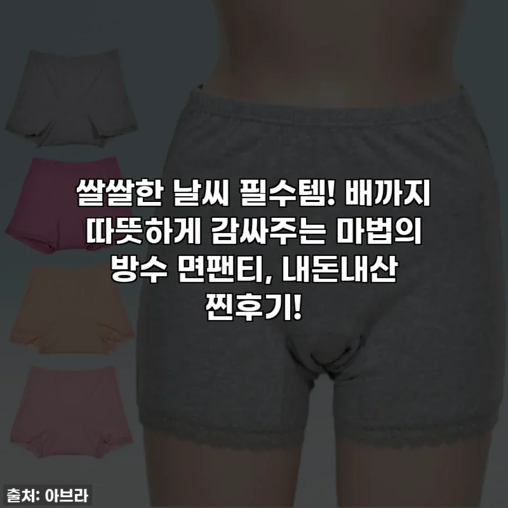 쌀쌀한 날씨 필수템! 배까지 따뜻하게 감싸주는 마법의 방수 면팬티, 내돈내산 찐후기!