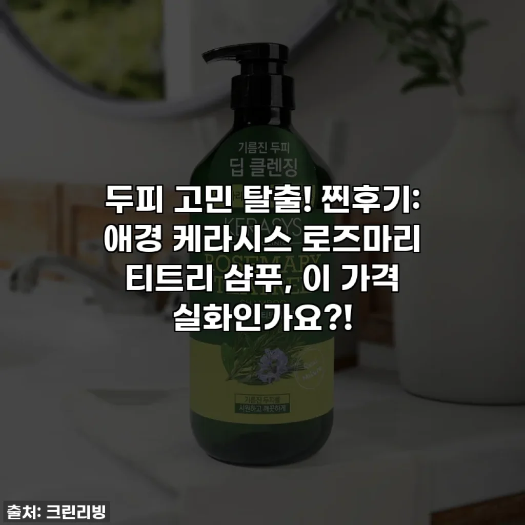 두피 고민 탈출! 찐후기: 애경 케라시스 로즈마리 티트리 샴푸, 이 가격 실화인가요?!