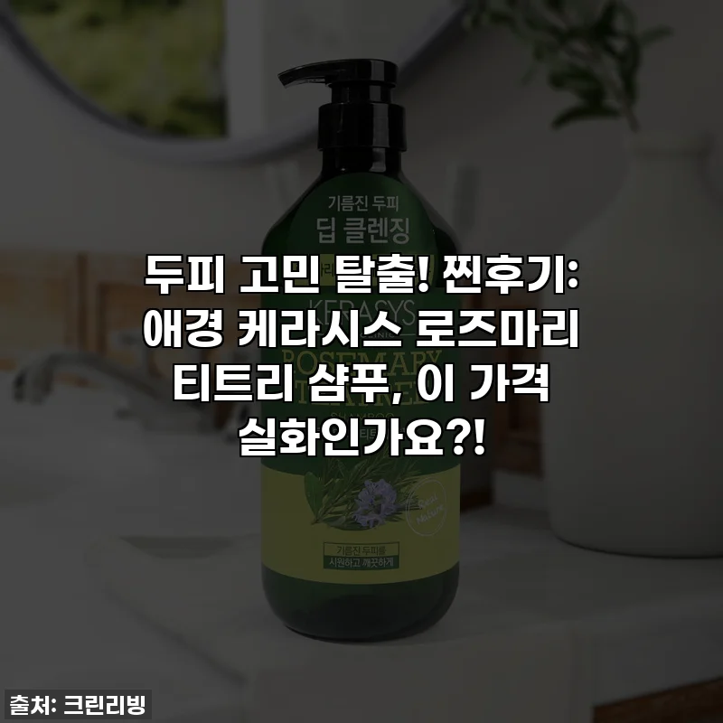 두피 고민 탈출! 찐후기: 애경 케라시스 로즈마리 티트리 샴푸, 이 가격 실화인가요?!