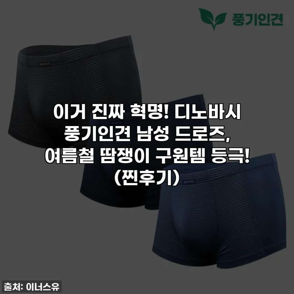 이거 진짜 혁명! 디노바시 풍기인견 남성 드로즈, 여름철 땀쟁이 구원템 등극! (찐후기)
