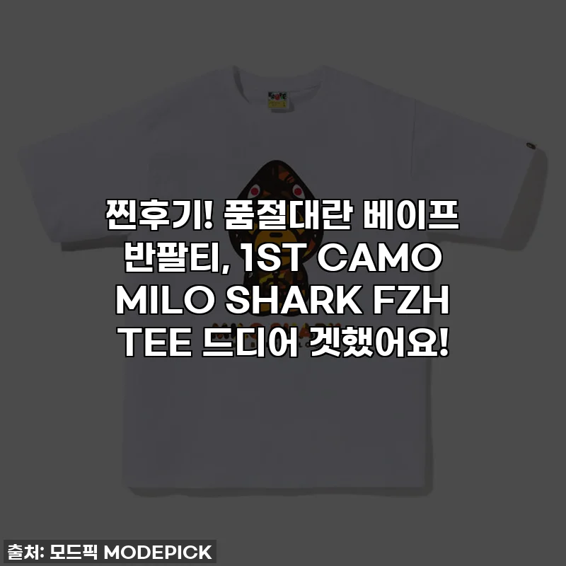 찐후기! 품절대란 베이프 반팔티, 1ST CAMO MILO SHARK FZH TEE 드디어 겟했어요!