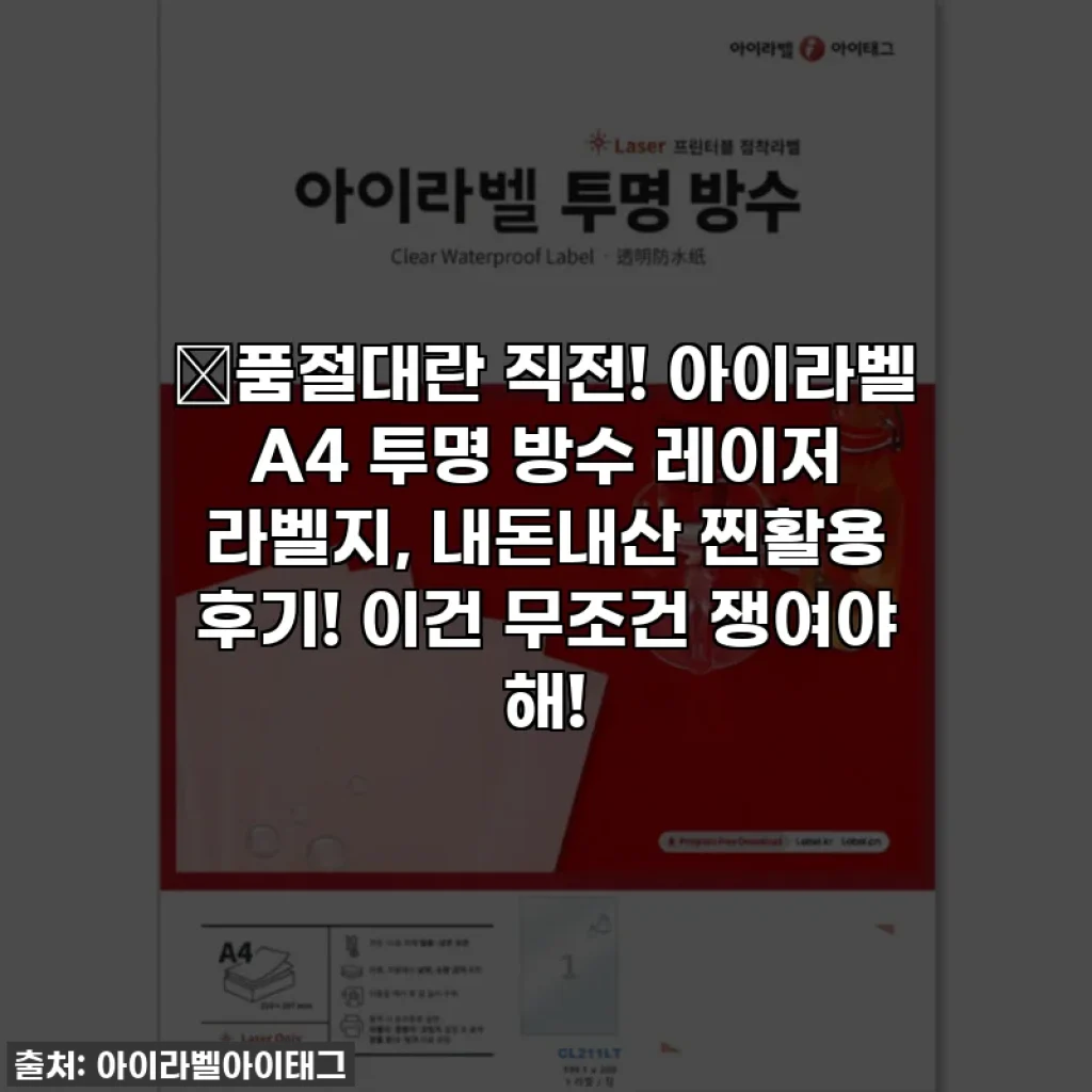 🔥품절대란 직전! 아이라벨 A4 투명 방수 레이저 라벨지, 내돈내산 찐활용 후기! 이건 무조건 쟁여야 해!