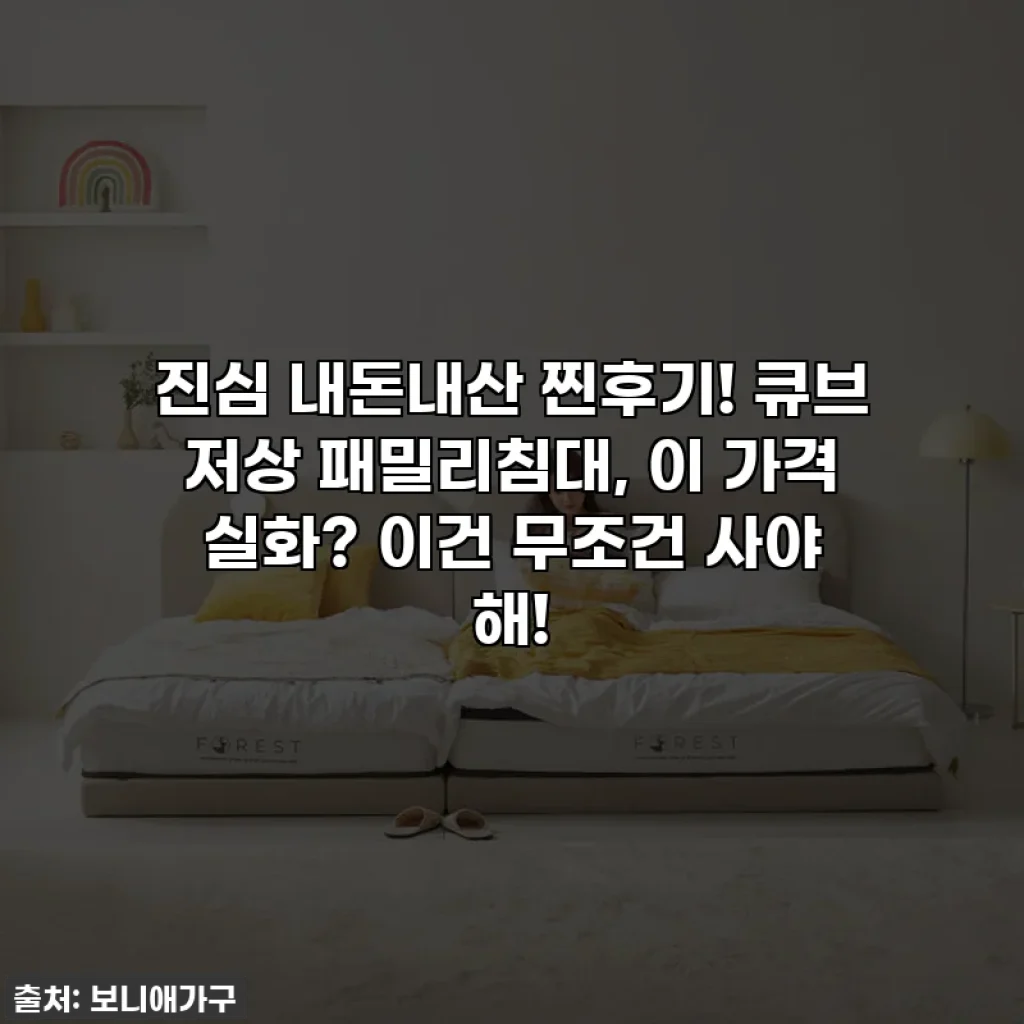 진심 내돈내산 찐후기! 큐브 저상 패밀리침대, 이 가격 실화? 이건 무조건 사야 해!
