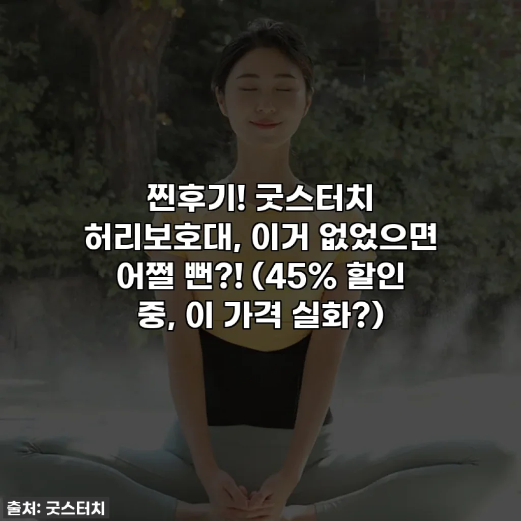 찐후기! 굿스터치 허리보호대, 이거 없었으면 어쩔 뻔?! (45% 할인 중, 이 가격 실화?)