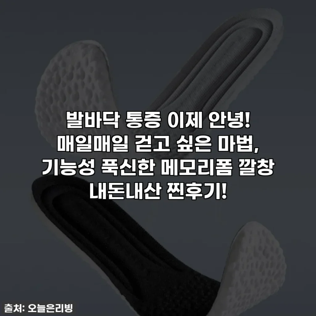 발바닥 통증 이제 안녕! 매일매일 걷고 싶은 마법, 기능성 푹신한 메모리폼 깔창 내돈내산 찐후기!