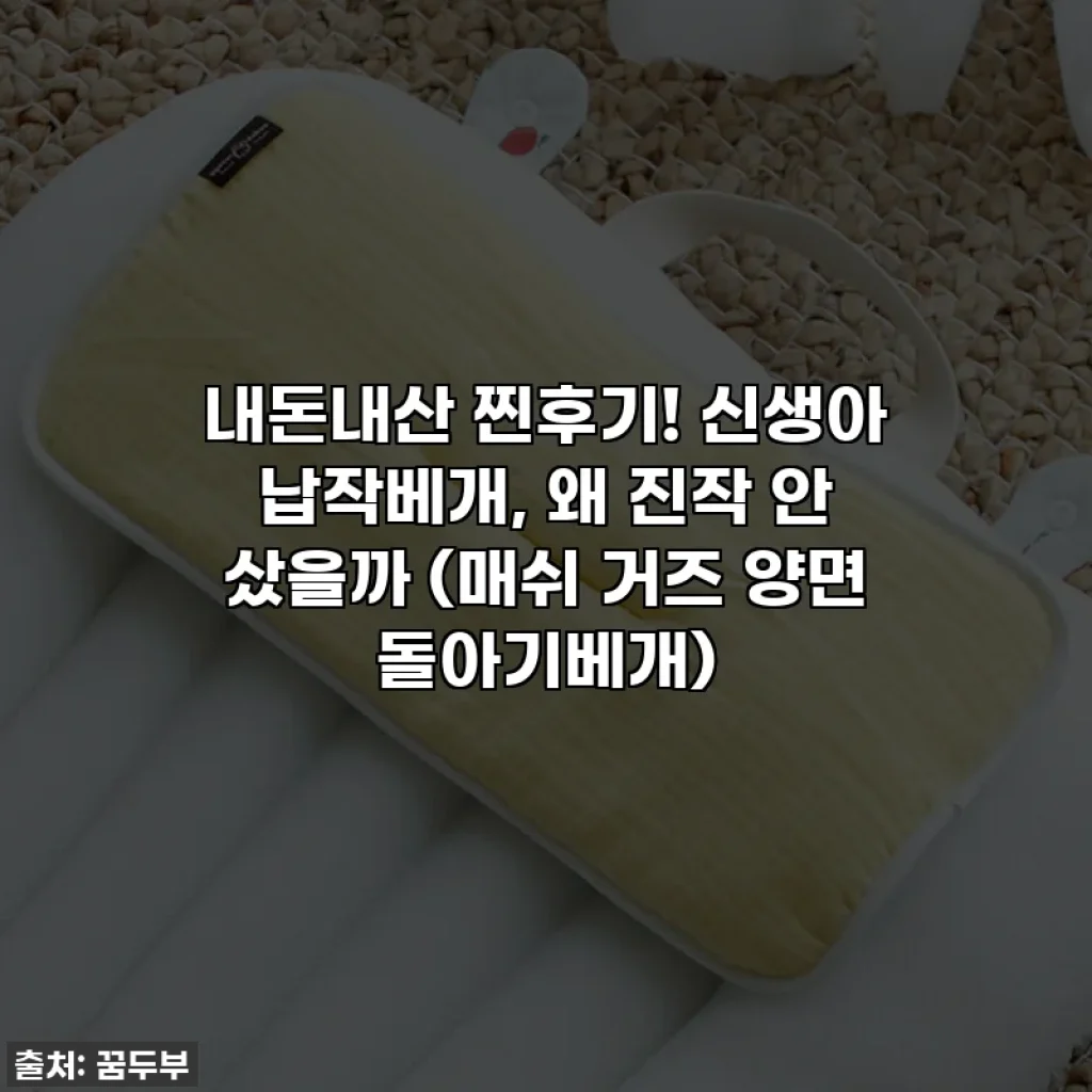 내돈내산 찐후기! 신생아 납작베개, 왜 진작 안 샀을까 (매쉬 거즈 양면 돌아기베개)