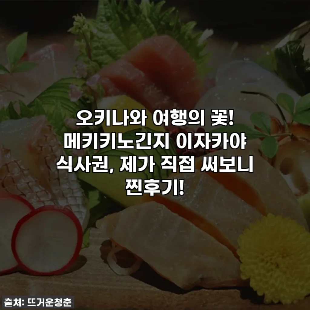 오키나와 여행의 꽃! 메키키노긴지 이자카야 식사권, 제가 직접 써보니 찐후기!