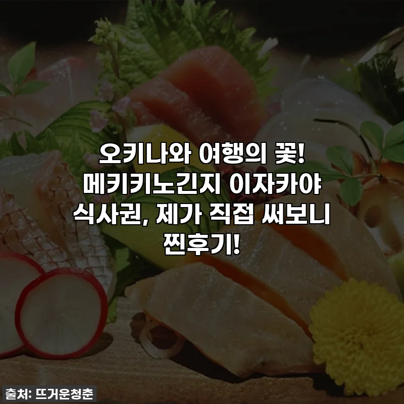 오키나와 여행의 꽃! 메키키노긴지 이자카야 식사권, 제가 직접 써보니 찐후기!