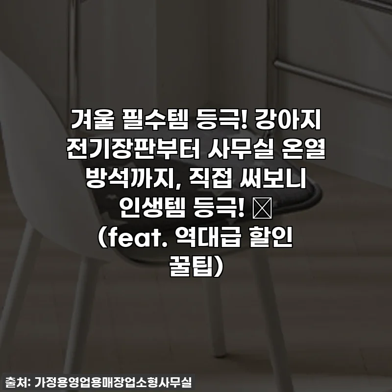 겨울 필수템 등극! 강아지 전기장판부터 사무실 온열 방석까지, 직접 써보니 인생템 등극! ✨ (feat. 역대급 할인 꿀팁)