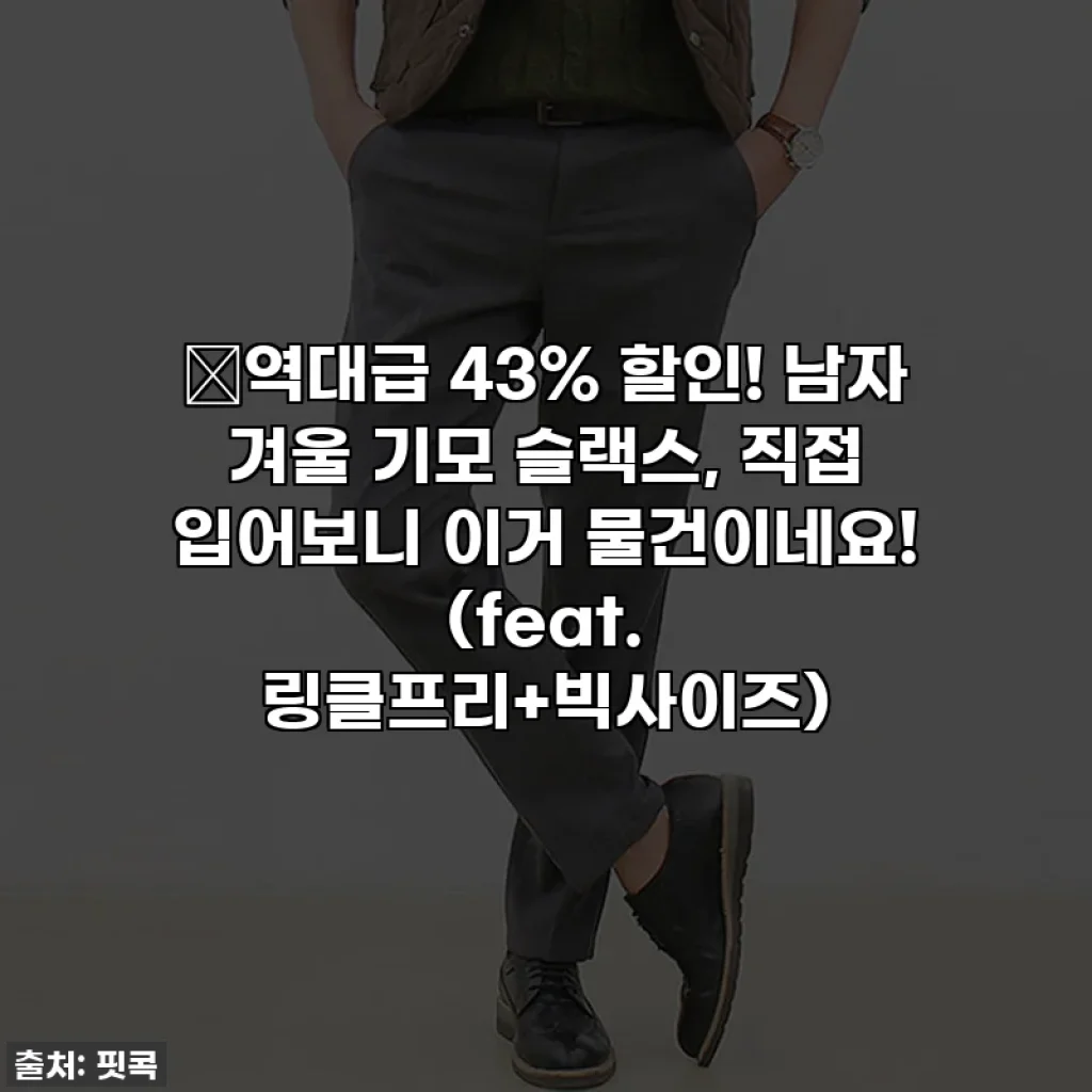 🔥역대급 43% 할인! 남자 겨울 기모 슬랙스, 직접 입어보니 이거 물건이네요! (feat. 링클프리+빅사이즈)
