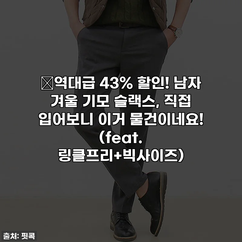 🔥역대급 43% 할인! 남자 겨울 기모 슬랙스, 직접 입어보니 이거 물건이네요! (feat. 링클프리+빅사이즈)