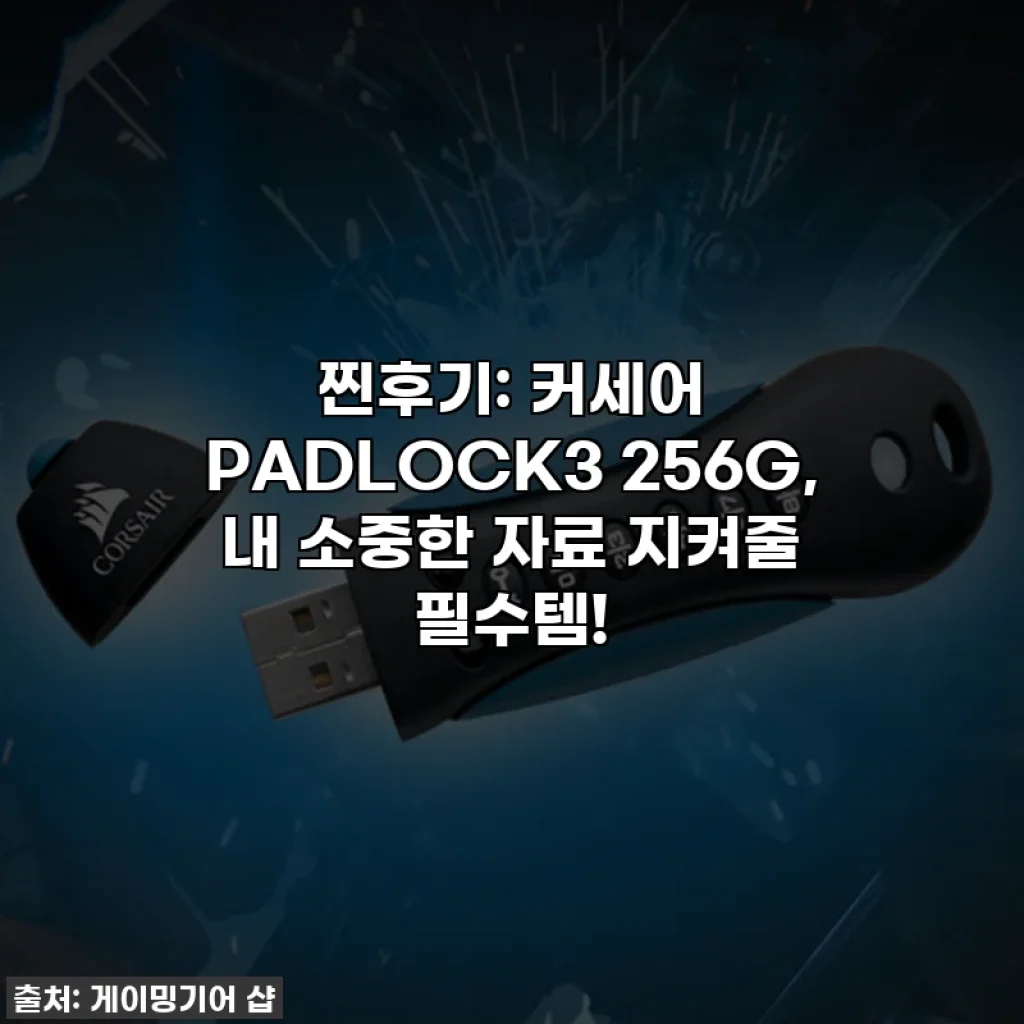 찐후기: 커세어 PADLOCK3 256G, 내 소중한 자료 지켜줄 필수템!
