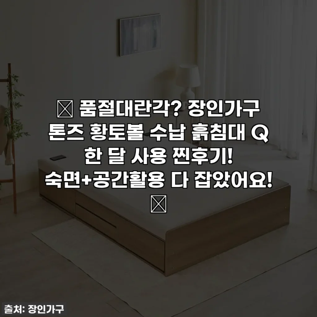 🔥 품절대란각? 장인가구 톤즈 황토볼 수납 흙침대 Q 한 달 사용 찐후기! 숙면+공간활용 다 잡았어요! 🛌