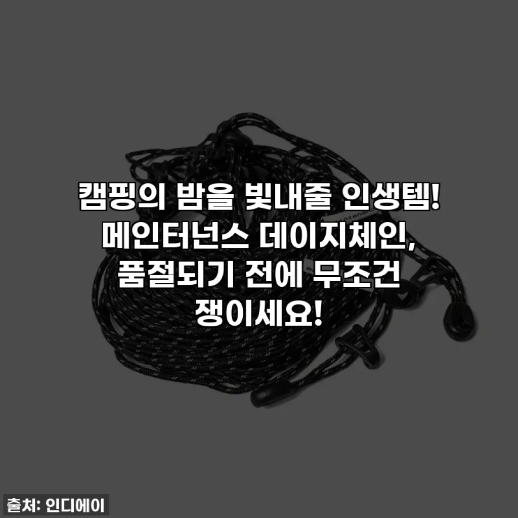 캠핑의 밤을 빛내줄 인생템! 메인터넌스 데이지체인, 품절되기 전에 무조건 쟁이세요!