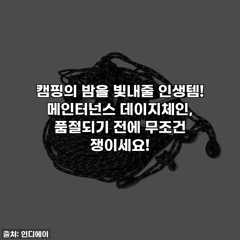 캠핑의 밤을 빛내줄 인생템! 메인터넌스 데이지체인, 품절되기 전에 무조건 쟁이세요!