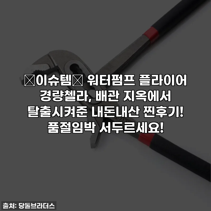 ✨이슈템✨ 워터펌프 플라이어 경량첼라, 배관 지옥에서 탈출시켜준 내돈내산 찐후기! 품절임박 서두르세요!