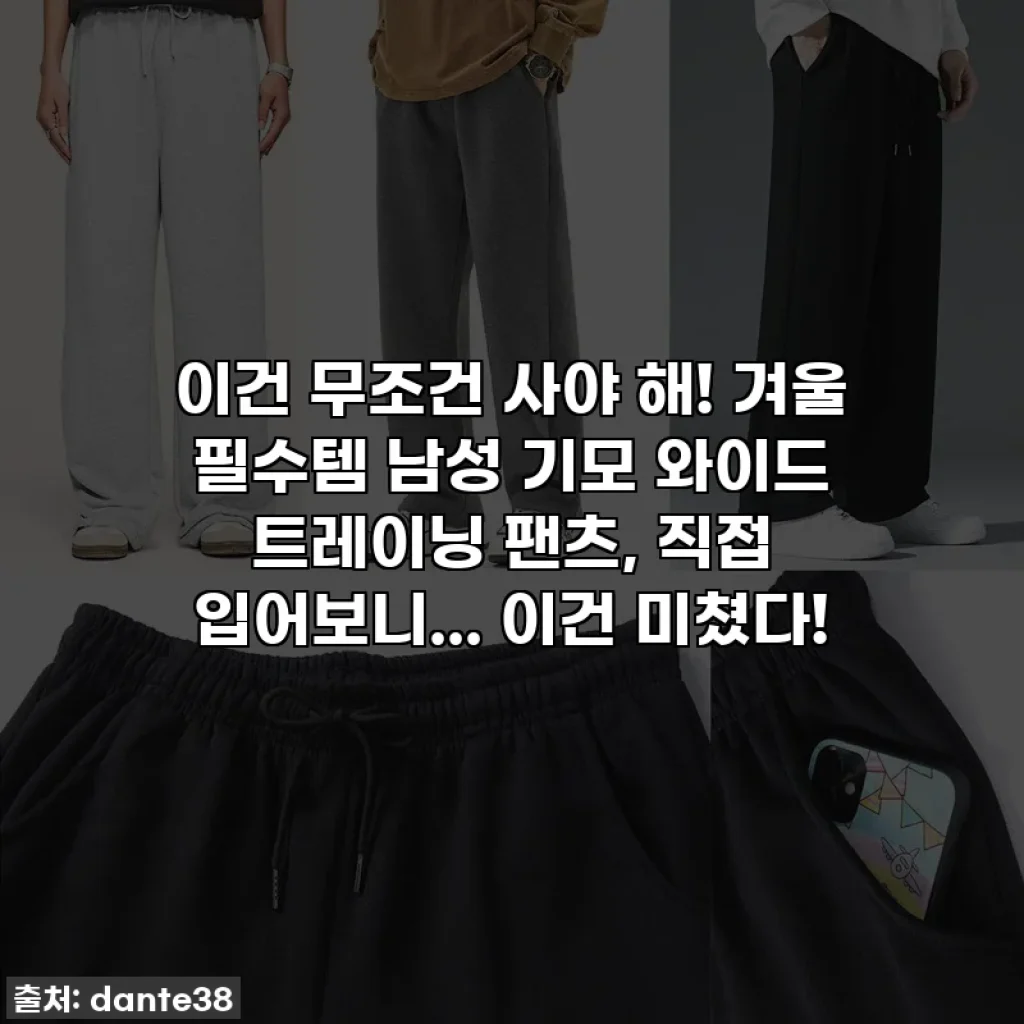 이건 무조건 사야 해! 겨울 필수템 남성 기모 와이드 트레이닝 팬츠, 직접 입어보니... 이건 미쳤다!