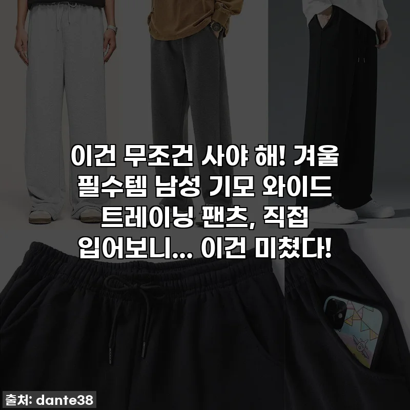 이건 무조건 사야 해! 겨울 필수템 남성 기모 와이드 트레이닝 팬츠, 직접 입어보니... 이건 미쳤다!