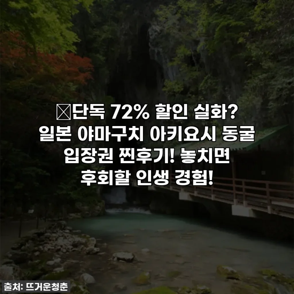 🔥단독 72% 할인 실화? 일본 야마구치 아키요시 동굴 입장권 찐후기! 놓치면 후회할 인생 경험!