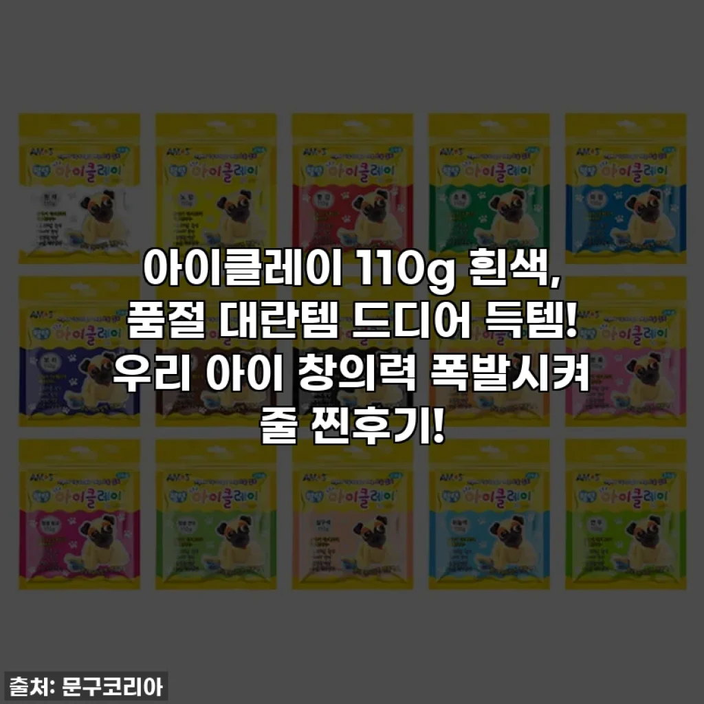 아이클레이 110g 흰색, 품절 대란템 드디어 득템! 우리 아이 창의력 폭발시켜 줄 찐후기!