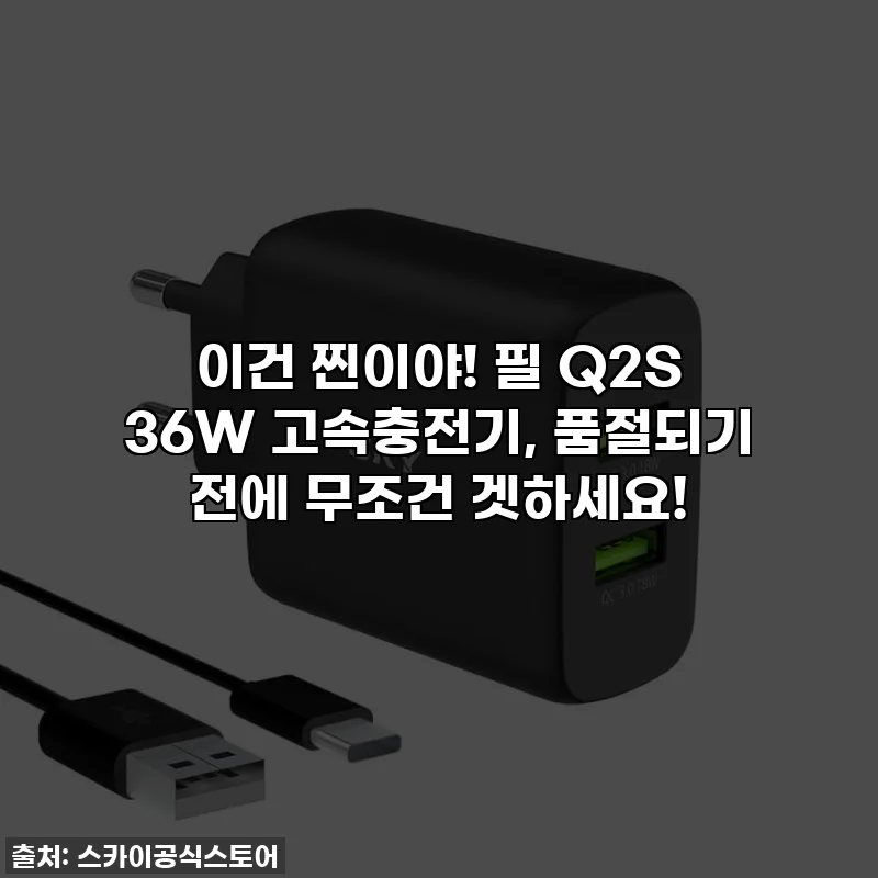 이건 찐이야! 필 Q2S 36W 고속충전기, 품절되기 전에 무조건 겟하세요!