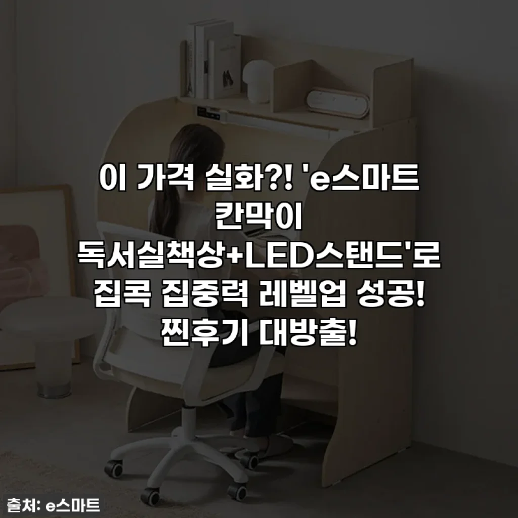 이 가격 실화?! 'e스마트 칸막이 독서실책상+LED스탠드'로 집콕 집중력 레벨업 성공! 찐후기 대방출!