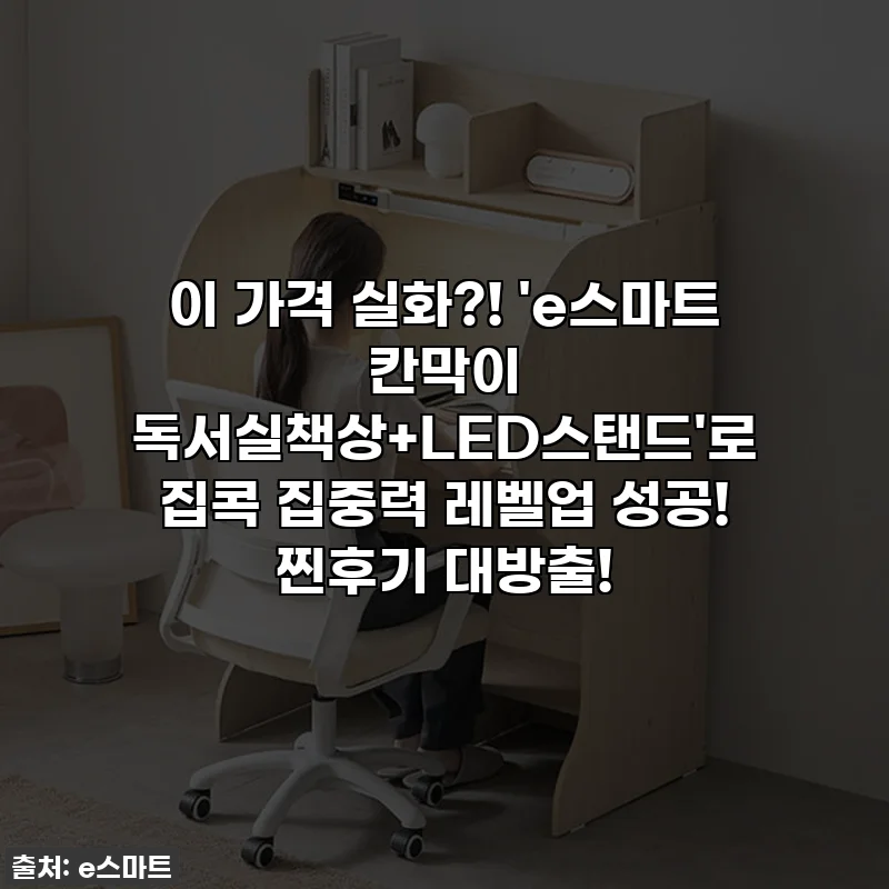 이 가격 실화?! 'e스마트 칸막이 독서실책상+LED스탠드'로 집콕 집중력 레벨업 성공! 찐후기 대방출!