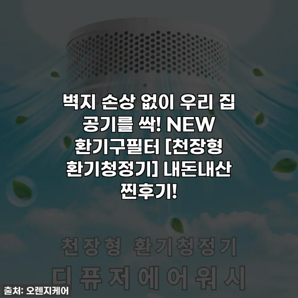 벽지 손상 없이 우리 집 공기를 싹! NEW 환기구필터 [천장형 환기청정기] 내돈내산 찐후기!