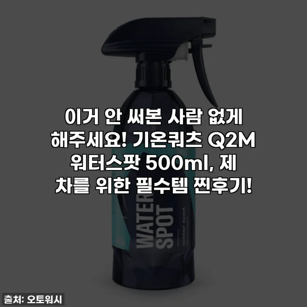 이거 안 써본 사람 없게 해주세요! 기온쿼츠 Q2M 워터스팟 500ml, 제 차를 위한 필수템 찐후기!