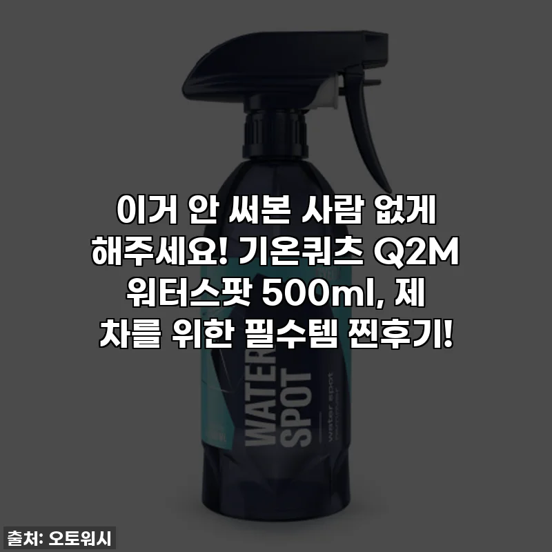 이거 안 써본 사람 없게 해주세요! 기온쿼츠 Q2M 워터스팟 500ml, 제 차를 위한 필수템 찐후기!