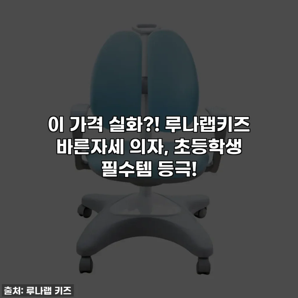 이 가격 실화?! 루나랩키즈 바른자세 의자, 초등학생 필수템 등극!