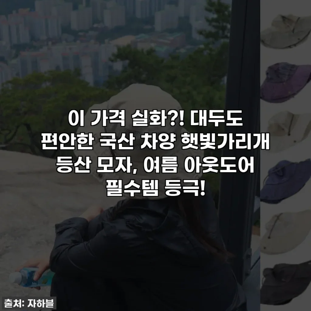 이 가격 실화?! 대두도 편안한 국산 차양 햇빛가리개 등산 모자, 여름 아웃도어 필수템 등극!