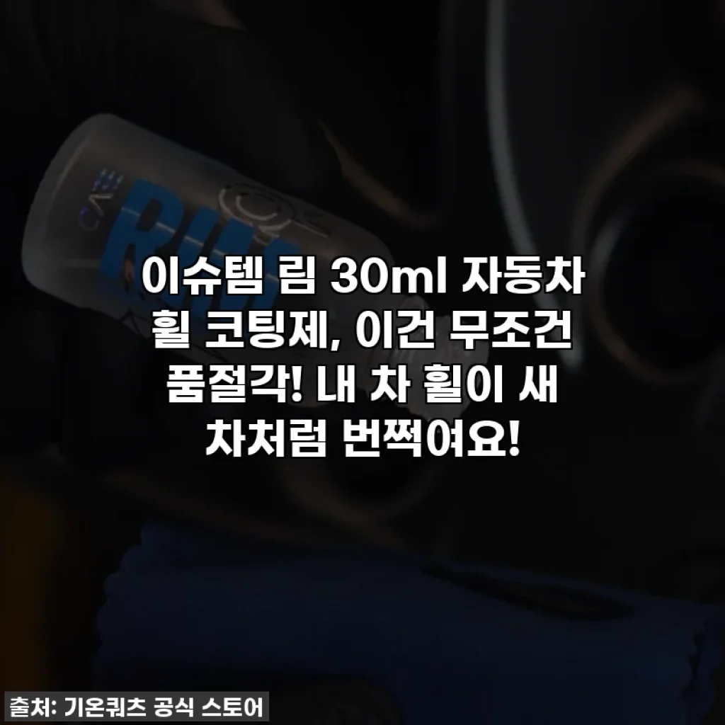 이슈템 림 30ml 자동차 휠 코팅제, 이건 무조건 품절각! 내 차 휠이 새 차처럼 번쩍여요!