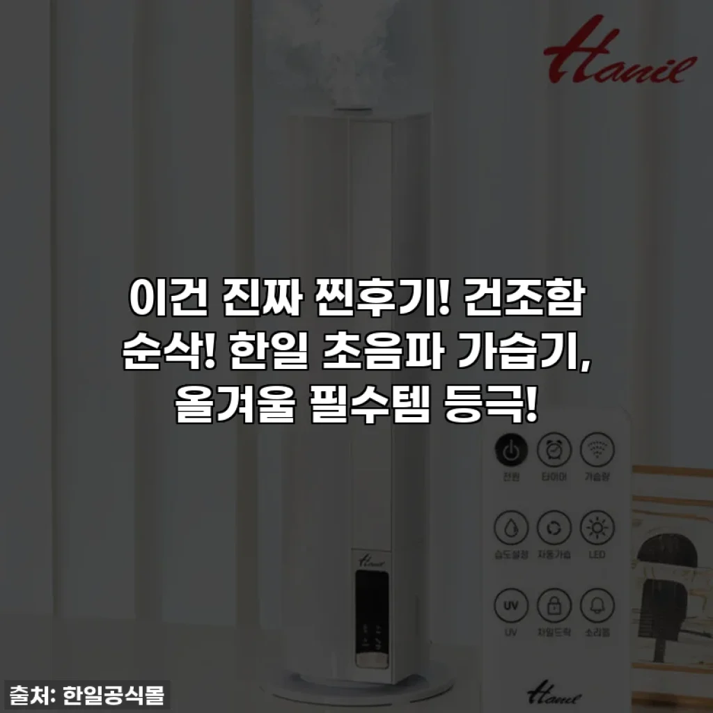 이건 진짜 찐후기! 건조함 순삭! 한일 초음파 가습기, 올겨울 필수템 등극!