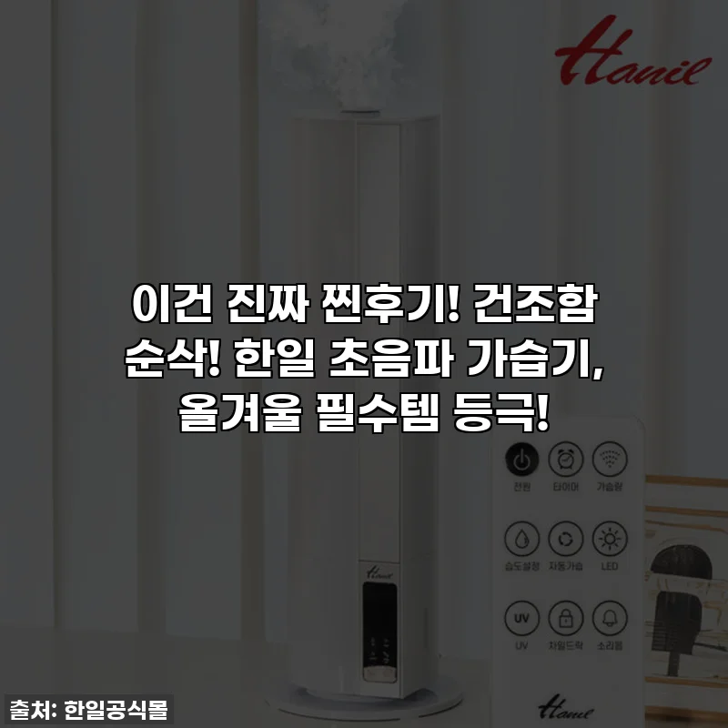 이건 진짜 찐후기! 건조함 순삭! 한일 초음파 가습기, 올겨울 필수템 등극!